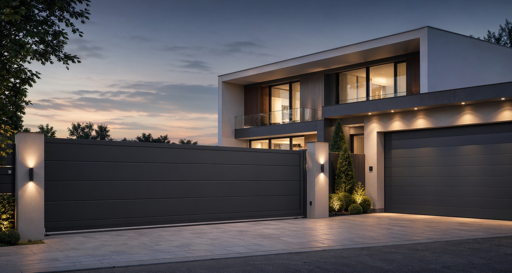 Modern house with entrance gate